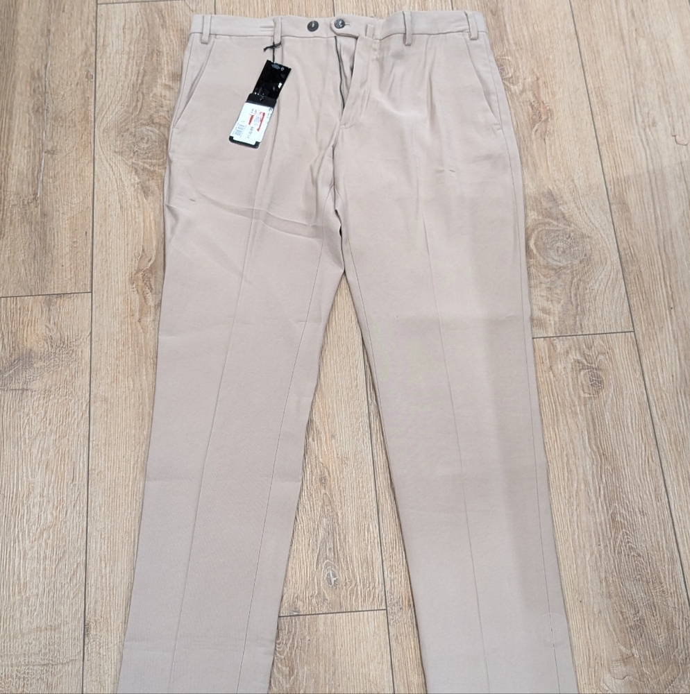 $425 Mens Emporio Armani Tapered Suit Pants Trousers Tan 54 US 38